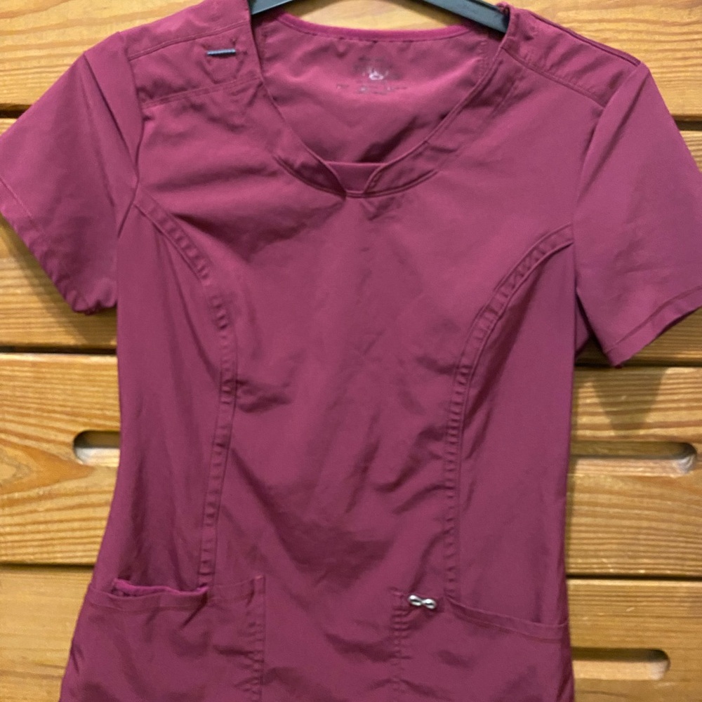 Cherokee Infinity Wine color tops x3 scrubs